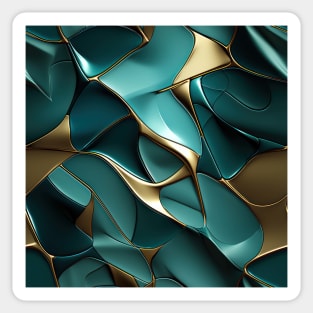 Funky Facade: Trompe-l’oeil Green Turquoise and Gold Sticker